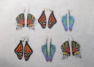 Boucles d'oreilles tressées brodées à la main, perles de rocaille écologique, fleur de bambou, coquille de perle, boucles d'oreilles en rotin pour femmes - Product Image 3