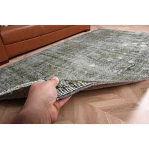 Tapis turc vintage 4,6 x 8,8 pieds, grand tapis, tapis en laine Ikat vert gris - Product Image 4