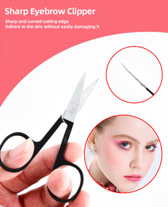 Ciseaux à ongles à manche en céramique noire avec lame incurvée en acier inoxydable populaires pour la couture de mise en forme des sourcils de manucure de beauté - Product Image 4