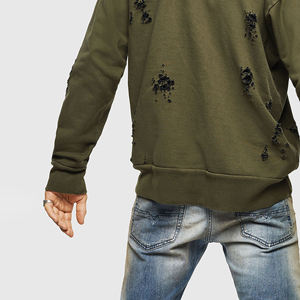 Sweat-shirt du fabricant de logo imprimé personnalisé Sweat-shirt à capuche zippé épais et vieilli avec broderie recadrée et lavé à l'acide - Product Image 4