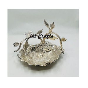 Bol de service pour chocolats au design unique en acier inoxydable couleur argent Date Snacks Bowl pour mariage événement - Product Image 3