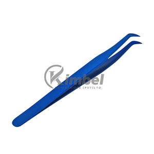Pinzas de pestañas de acero inoxidable profesionales de alta calidad, fibra puntiaguda con acabado azul Plasma multifuncional para extensión de pestañas - Product Image 3