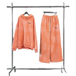 เสื้อฮู้ดสำหรับผู้ชายสีพื้น100% ผ้าคอตตอนสีทึบพิมพ์ลายเอง3D พัฟฟ์ - Product Image 1