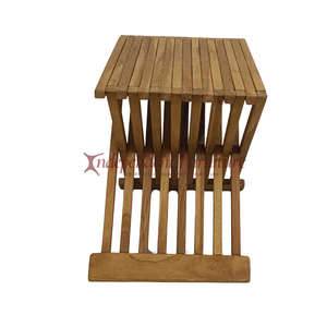 Minimalist Modern <b>Garden</b> Teak Furniture Lightweight Foldable <b>Stool</b> with Durable Wood Frame <b>for</b> Outdoor Hotel and Hall Use - Product Image 2