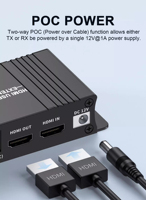 Extensor HDMI SYONG 50M 4K 60Hz sobre Ethernet 80m 4K30Hz sobre Red CAT5E CAT6 POC USB 2.0 * 2 Extensor KVM HDMI 4K