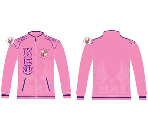 Veste de course grecque brodée pour femmes de la sororité Kapa Epsilon Psi |   Vestes de course en twill de coton brodées pour femmes KEY Sorority - Product Image 5