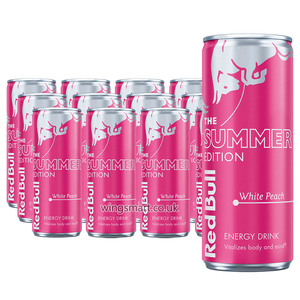 Red Bull Edición Verano Sabor Melocotón Blanco, 24 Latas de 250ml con Vitamina B6 de 2mg por 100ml para Apoyo a la Función Inmunológica, Venta al Por Mayor - Product Image 1