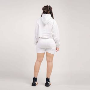 Ensemble haut court et short en polaire pour femmes-Vêtements de détente deux pièces doux et confortables, idéaux pour une tenue décontractée et un confort quotidien - Product Image 2