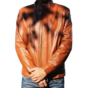 PU Leather Zipper Jacket for men with Stand Collar Fashionable Slim Casual Tops Coat for Spring Autumn Front Logo crocodile skin - Product Image 1