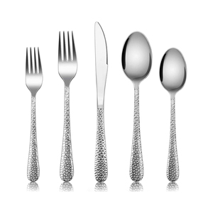 Conception la plus exigeante fournisseur indien couverts de haute qualité en acier inoxydable doublure gaufrée de luxe poignée ensemble de couverts - Product Image 2