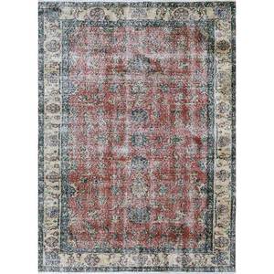 Alfombra de Lana Anudada a Mano Estilo Vintage, Diseño Clásico con Medallón Rojo y Naranja para Sala de Estar, Pasillo, Rectangular, Diseño de Rompecabezas -Pae-2336 - Product Image 1