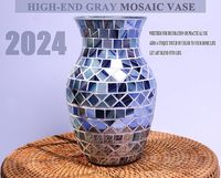 Vase mosaïque moderne unique fait main et écologique pour arrangement floral, décoration de mariage, design miroir étincelant, salon