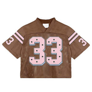 Jersey Deportivo de Malla Retro de Primera Calidad, Estilo Urbano, Corte Cuadrado, Jersey Corto de Fútbol Americano, Personalización de Marca - Product Image 1