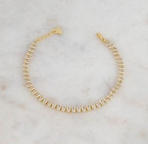 Diamant Hiphop Argent Sterling et Or Moissanite Lien Chaîne Bracelet Collier Élégant pour Elle Idée Cadeau Parfait - Product Image 4