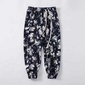 Vente en gros de pantalons longs décontractés pour hommes, jambe droite, décoration en dentelle, taille plus élastique, style tendance léger - Product Image 2