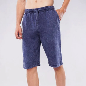 Pantalones cortos de buen lavado ácido de tela para hombres, último diseño, servicio OEM pesado, pantalones cortos transpirables con cordón en la cintura para hombres - Product Image 3
