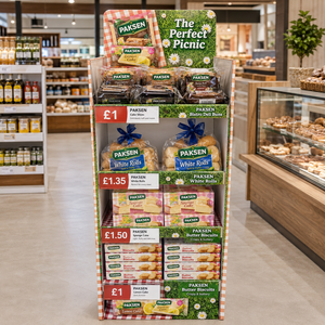 Rak <span class=keywords><strong>Display</strong></span> Lantai Kardus Multi-Rak Ramah Lingkungan untuk Roti Piknik, Cupcake, Kue Kering, dan Supermarket - Product Image 3