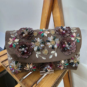 Bolso de mano con cuentas hecho a mano, detalles de piedras, bolso de noche, bolso de boda, para fiestas, elegante, bolso de mano para mujer, calidad de exportación, el más vendido - Product Image 1
