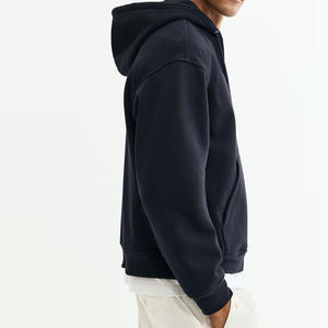 SAAR INDUSTRIES Logo personnalisé vêtements de sport manches longues sweat à capuche zippé en couleur noire tissu polaire 380gsm non boulochage de haute qualité - Product Image 3