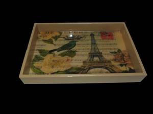 Stylish Enamel Printed <b>Wooden</b> Serving Tray Vibrant Designs Long-Lasting Finish and Lightweight - Product Image 2