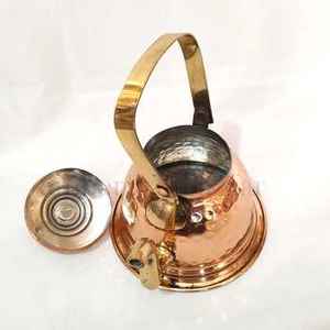 Pure Copper Hammered <b>Teapot</b> with Gold <b>Metal</b> Handle Perfect for Unique Kitchen Gifts and Anniversary Celebrations Kettle - Product Image 4