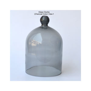 Indian Handmade <b>Glass</b> <b>Cloche</b> Charcoal Color <b>Glass</b> <b>Cloche</b> for Home and Hotel Kitchen Purpose at Best Wholesale Price from Factory - Product Image 1