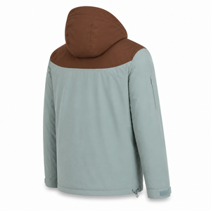 Custom <b>Men</b> Hooded Windbreaker <b>Jacket</b> Polyester Water Resistant Color Block Lightweight Outdoor <b>Utility</b> OEM ODM Wholesale Factory - Product Image 4