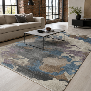 Alfombra Lavable Moderna Rug Weavers RW7100 Tangent Slate, Venta al por Mayor, Chenilla Lavable, 10 Tamaños - Product Image 1