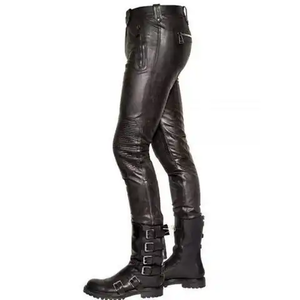 Pantalones Unisex de cuero genuino Estilo informal Slim Fit Pantalones de cuero suave Streetwear Ropa de moda para hombres y mujeres - Product Image 6