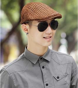 Unisex Summer Newsboy Hats Mesh Beret Ivy <b>Cap</b> Cabbie Driving Hunting <b>Flat</b> <b>Cap</b> herringbone pattern ivy <b>cap</b> <b>mens</b> fashion - Product Image 1