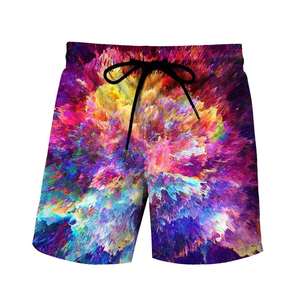 Pantalones Cortos de Moda para Hombre, 100% Algodón, con Cordón en la Cintura, Estilo Casual, Deportivos, con Estampado Tie-Dye, Tejidos - Product Image 3