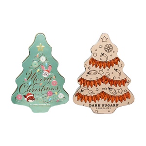 Food Grade Tinplate Tree Shaped Two-piece <b>Tins</b> for Cookie Candy <b>Chocolate</b> Christmas Gift Packaging with Customizable Features - Product Image 5