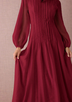 Robe ample à manches longues rouge YKD119, vêtements musulmans islamiques haut de gamme, hijabs, style décontracté, garde-robe quotidienne