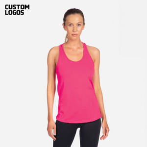 Camiseta sin mangas de algodón para mujer Camiseta sin mangas de entrenamiento básica informal Rosa - Product Image 1