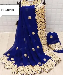 Beautiful Bridal Wear Heavy Stitching Silk Readymade Bigger Size Blouse With Best Selling Price Best Quality Georgette Saree