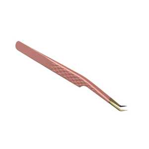 แหนบปลายแหลมทำจากสแตนเลสอย่างดี สำหรับงานต่อขนตา มุม 90 องศา - Product Image 4