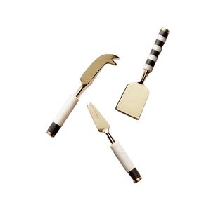 ชุดอุปกรณ์ตัดชีสอินเดียสุดหรู ชุบทอง พร้อมที่ตัดชีสหุ้มด้วยหินอ่อน ชุดชีสสแตนเลส พร้อมที่ตัดเนย - Product Image 1