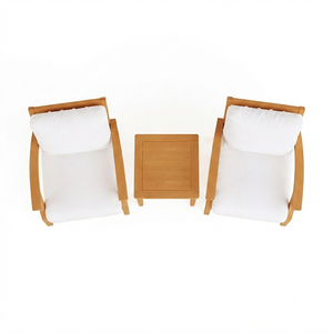 Conjunto de Muebles de Jardín Nexa Teak de 4 Piezas, Sillas Acolchadas Modernas de Teca Sólida de Primera Calidad, Resistentes a la Intemperie, para Patio y Exteriores - Product Image 1