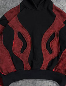 Personnalisé 100% coton noir en détresse pull surdimensionné poids lourd unisexe à capuche hommes Hoodie - Product Image 2