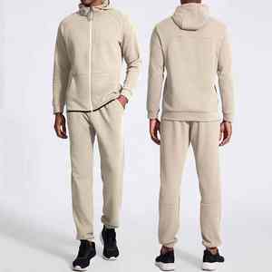 ชุดวอร์มวิ่งจ๊อกกิ้งมีกระเป๋าซิปเต็ม2ชิ้นเสื้อแจ็คเก็ตผ้าฝ้ายมีฮู้ดแบบสวมหัวมีซิปขนาดใหญ่ - Product Image 5