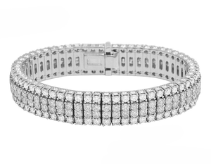 Bracelet à la mode en or deux tons 10 carats diamant cultivé en laboratoire conception double couche bijoux de luxe unisexe - Product Image 6