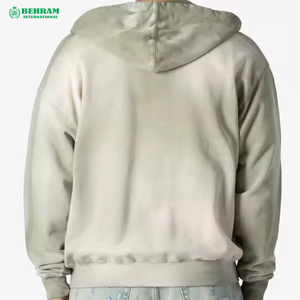 Custom Heavyweight <b>Polyester</b>/Cotton Full Sleeve Front Zipper <b>Hoodie</b> Unisex 400 GSM Fleece French Terry Breathable Quick Dry - Product Image 3