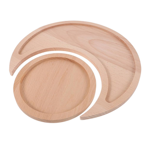 ถาดผลไม้ไม้ตกแต่งบ้าน ถาดไม้รูปพระจันทร์ ราคาถูกที่สุด ของตกแต่ง - Product Image 1