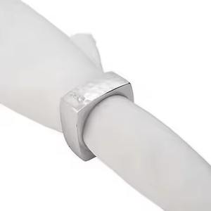 Silver Coated Aluminum Casting Style Metal Napkin Ring Holder Elegant Tabletop Decorative <b>Accessory</b> for <b>Wedding</b> and Banquet use - Product Image 3