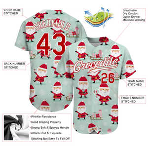 Maillot de baseball de Noël personnalisé pour équipe – Service OEM/ODM - Product Image 3