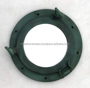 <b>Wall</b> Mounted Modern Premium Brass <b>Mirror</b> Ship's Porthole Window Maritime Decor - Product Image 4