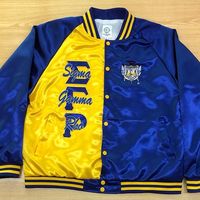 Nouvelle Arrivée Blousons Bomber en Satin avec Broderies Chenille et Poches Zippées Matelassées de la Sororité Sigma Gamma Rho Divine Nine