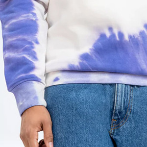 Sweat à capuche violet en tissu éponge léger personnalisé pour hommes vêtements d'automne en éponge française sweat-shirt ras du cou teint par cravate - Product Image 5