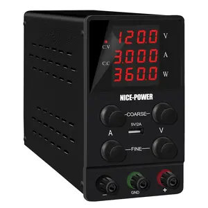 Nice Power Sps1203 120V 3A Black Desktop Variable Power Supply Laboratory Teaching Industrial Portable Maintenance Power Supply