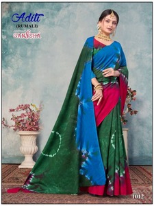 Venta al por mayor gama de algodón impreso saris fantasía proveedor a granel impresiones únicas para fiesta verano invierno estaciones atractivo de moda - Product Image 4